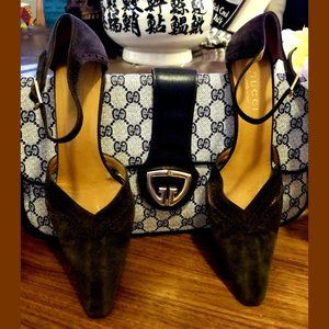 GUCCI - Tom Ford Era Chocolate Suede Heels - 7 1/2